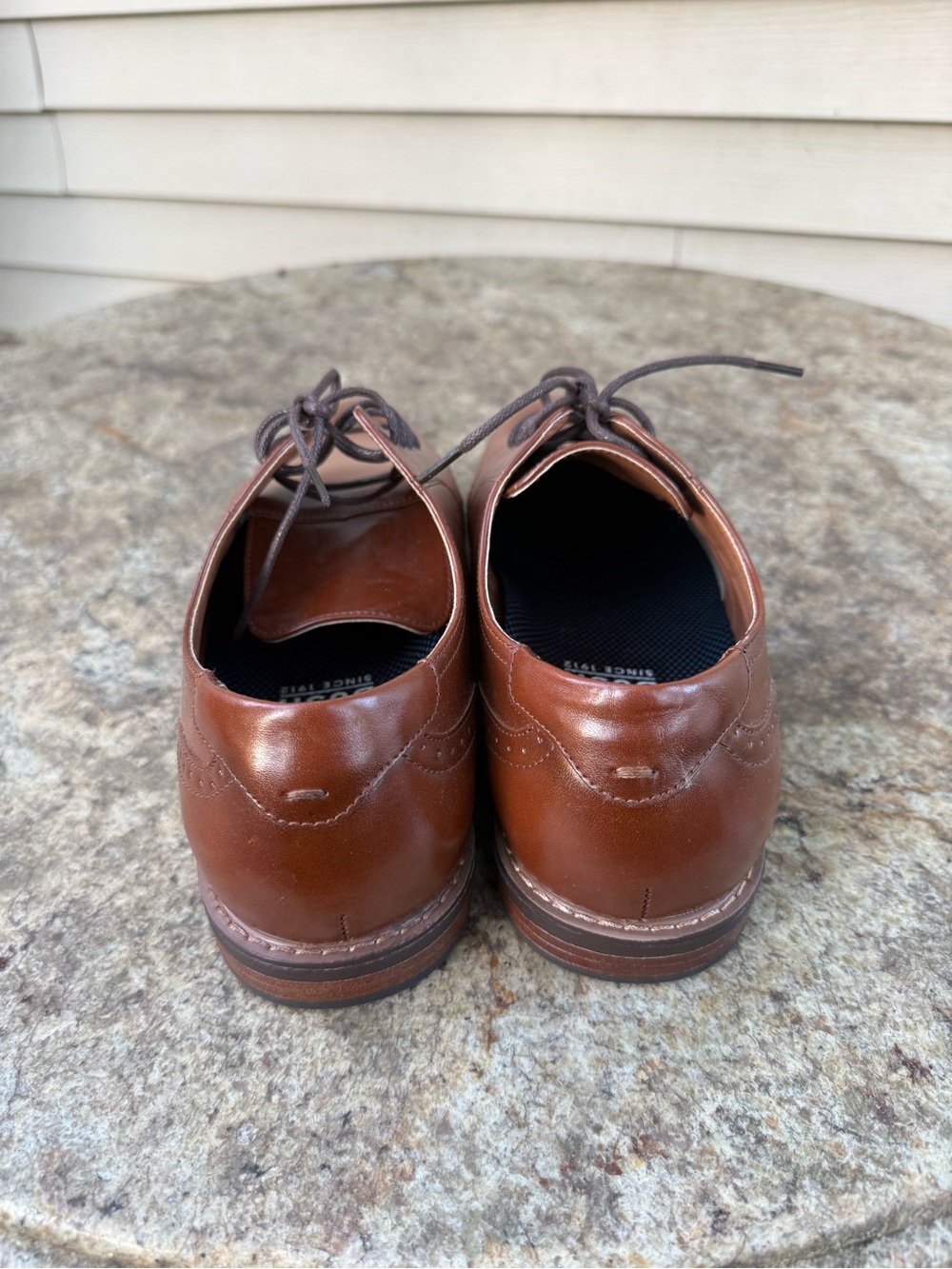 Nunn Bush Men's Chestnut Brown Leather Derby Shoes - Picture 3 of 6